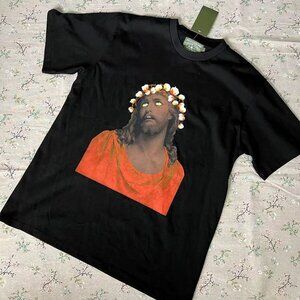 Denim Tears Jesus Print Short Sleeve T Shirt